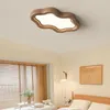 Plafoniere Led Lampade moderne in legno nordico per camera da letto Soggiorno Cucina Decorazioni per la casa Apparecchio di illuminazione a montaggio superficiale Telecomando