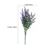 Flores decorativas 8 unidades de plantas verdes artificiais lavanda falsa, planta elegante, casamento, decoração interna falsa, faça você mesmo