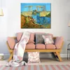 Most Langlois w Arles with Women Make ręcznie robione Vincent van Gogh Impressionist Canvas Art for Enterway Decor