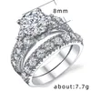I più venduti Never Fade Sparkling Luxury Jewelry Vvs Moissanite Anelli in argento sterling 925 Princess Cut Diamond Promise Wedding Bridal Ring Gift
