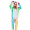 Rainbow jednorożec bluzy bluzy piżamowe Kigurumi kombinezony dla dorosłych kostiumów Halloween228o