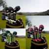 Other Golf Products 3 Pcs Driver Fairway Hybrid Knit Golf Head Cover Pom Woods Headcovers Black Blue Green Pink for Men Women Drop 230712