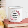 Tazze Tazze personalizzate con stampa francese Nome personalizzato Tazze da caffè Bere acqua Tazza da latte Tazza smaltata Scuola Casa Maniglia Bicchieri Regalo per insegnanti R230712