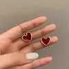 Серьговые серьги уличный стиль Love Heart Stud для женщин Red Drop Fashion Ear Cuff Pirecing Sergring Fired