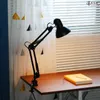 Tischlampen, lange Armlampe, zusammenklappbar, Arbeitsleuchte, Studentenwohnheim, Arbeitszimmer, Schreibtisch, Clip-Plug-in, Augenschutz, Lesen