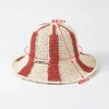 Chapéus de aba larga 2023 moda lazer dobrável tecido à mão colorido listrado chapéu de pescador protetor solar ao ar livre