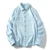 Herrjackor koreansk version Långärmad Slim-fit Casual Shirt Jacka Tunn Retro Washed Denim