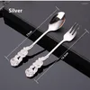 Dinnerware Sets 2pcs Stainless Steel Spoon Fork Gold Sushi Set Household Accessories Kitchen Decoration