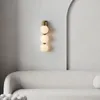 Lampade da parete in acrilico bianco con luci a sfera in metallo dorato dimmerabile variabile per lampada da corridoio per scale da camera da letto