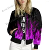 Vestes pour femmes Flamme Imprimé Bomber Amami Manteau 2023 Printemps Corée Y2k Streetwear Vêtements Coréen Dongdaemun Bombers Hiver Froid