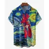 Vrijetijdsoverhemden voor heren Haan 3D-print Hawaïaans Herenmode Dierenoverhemd Eenvoudig Dagelijks Voor Korte mouwen Top Herenkleding