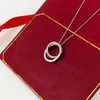 moda nueva mujer diseñador de lujo collar moda tres anillos colgante collar 18K oro collar joyería para mujer regalo de vacaciones collar de diamantes