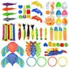 Sand Play Water Fun 22Pcs/set Children Summer Swimming Diving Toys Torpedos Octopus Diving Fish Ring Pool Play Water Games Children Training Toy 230712