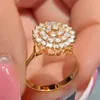 Bling Bling Vvs Moissanite Ring 100% 925 Sterling Ring Designer Style Jewelry Fashion Luxury Micro Set Anello da donna pieno di stelle e anello di alta classe