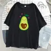 Camisetas Femininas Happy Avocado Cute Gril Print Roupas Femininas Harajuku Sweat Camisa Solta Macio Respirável Tops Moda Feminino Grande