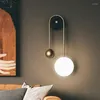 Lampada da parete Illuminazione da bagno antica Montata su applique in vetro Lampade da letto intelligenti per la lettura Puleggia di legno