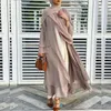 Solid Open Abaya Kimono Dubai Turchia Caftano Musulmano Cardigan Abaya Abiti per le donne Abito casual Femme Caftano Islam Abbigliamento Ethni277y