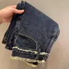 Jeans da donna blu a vita alta da donna American Chic Design Vintage Streetwear Pantaloni a gamba larga in denim Versatile Mom Pan dritto