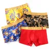 Cuecas AOMU Mens Underwear Boxers Moda China Dragão Impresso Cuecas Boxer Shorts Masculinos Cuecas J230713