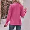 Damesblouses Dameskleding Herfst Office Commuter Tops Stijlvolle V-hals Dames T-shirts met lange mouwen voor losse pasvorm Comfortabel