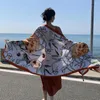 Foulards belles femmes Wrap Anti-UV léger Style ethnique été voyage Po Prop châle mince plage approvisionnement