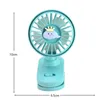 Elektrische ventilatoren Cartoon Desktop Oplaadbare Clip Miniventilator Studentenflat Draagbare Clip Muur USB Miniventilator met Led-licht en bediening