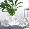 Vases Vase En Verre Transparent Simple Et Créatif Arrangement De Fleurs Plante Paille Verte Conteneur Hydroponique Décoration De Table