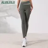 AL0LULU Professionele yogabroek dames hoge taille strakke elastische nude V-vormige kleur bijpassende slanke sportbroek yogalegging