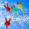 Long pole plastic smiley face blowing dragon toy cartoon birthday party blowing dragon whistle WeChat promotion small gifts