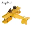 Modèle d'avion MagiDeal 1Pc modèle d'avion en métal Vintage biplan pour la maison salon décor enfants garçons enfants d'âge préscolaire jouets amusants en plein air 230712