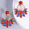 Baumelnde Ohrringe Vedawas Boho 5 Farben glänzender Kristall Statement Metalltropfen für Frauen Trend bunter Strassschmuck Partyzubehör