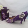 Отсуть обувь Baoyafang Open Toe Purple Crystal Paucock Bridal Wedding и сумки набор женской модной платформы на высоком каблуке Женщина