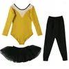 Stage Wear Children's Dance Dress Girls Long Sleeve Practice Autumn Winter Cotton Trousers Ballet Skirt Chinese Suit