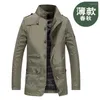 Men's Jackets Male Casual Khaki Zipper 2023 Windbreaker Outerwear Baggy Varsity Strtwear Jacket Classic Long Men Trench Coat For Summer Thin