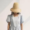 Wide Brim Hats King Wheat 2023 Summer Brand Women Sun Straw Hat High Roof Travel Casual Sunshade Beach Fashion Model Stage Show Lady Top Cap