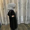 Ubranie etniczne Czarne Abaya Dubai Arabskie muzułmańskie dzieci dziewczęta modlitwa hidżab sukienka Turcja islamska dla dzieci Kaftan Robe Zespół HA268Y