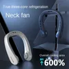 Electric Fans Mini Hanging Neck Fan Portable Air Conditioner USB 5000mah Rechargeable Air Cooler 5 Speed Electric Fan For Outdoor