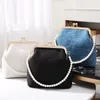 Kvällspåsar Pearl Clip Singleshoulder Bag Messenger Antique Shell Fashion Stylish Mobile Purse Women Handbag 230713