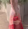 都会的なセクシーなドレス Eightree ピンクと赤のイブニング チュール ストラップレス 長袖 Abendkleider ドバイ パーティー女性のための 2023 230712