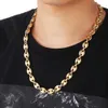 DZ 11mm kaffebönor kedjor armband set i rostfritt stål halsband för män kvinnor hiphop uttalande charm halsband mode juvel l230704