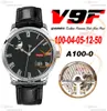 V9F 우수 Panorama Date Moon Phase A100-0 자동 남성 시계 강철 케이스 검은 로마 다이얼 가죽 슈퍼 버전 에디션 Herrenuhr Reloj Hombre Puretime C3