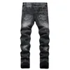 Jeans Masculino Stretch Impressão de Alta Qualidade Rasgado Mens Street Y2k Streetwear Masculino Slim Fit Calças Denim Estilo Punk Calça Lápis 230712