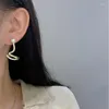 Orecchini a bottone in metallo color oro coreano per le donne Accessori per gioielli da festa alla moda con polsino dell'orecchio di perle geometriche vintage