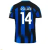 23 24 Maglia Inters Milans Soccer Jerseys Kit Kit Финал Maillot de Foot Lukaku Dzeko Lautaro 2023 2024 Im Magli