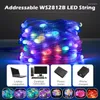 Strings 20m Tuya LED Fairy Lights Muzyka Synchronizacja 200LE WS2812B Drut miedziany RGBIC Zmiana segmentu kontrola segmentu