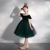 Girl Dresses Green Flower Princess Dress For Weddings Party Sequin Lace First Communion Clothes Special Occasion Pageant Costume