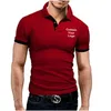 Herenpolo's Heren Custom Your Short Sleeve Revers T-shirt Zomer Mode Casual Business Sociaal Poloshirt 230712