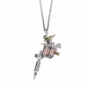 Anhänger Halsketten Tattoo Gun Star MiniTattoo Maschine Schmuck Geschenk mit Kette