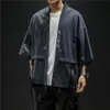 Roupa étnica Bordado Haori Casacos de Algodão Harajuku Estilo Japonês Cardigan Masculino Samurai Quimono Robes Yukata Roupas Asiáticas Femininas282f