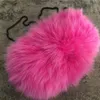 Pink- Real Fox Fur Bag damväska hand varmare kedja axel handväska tote handväska väska278m